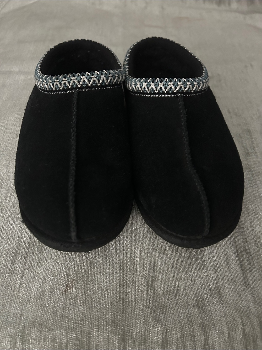 UGG Kids Black Slip-On Clogs with Silver Accent